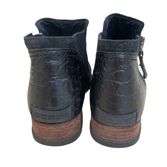 SOREL Major Low Black Suede Leather Side-Zip Women's Ankle Booties - Size 7 - Picture 6 of 15